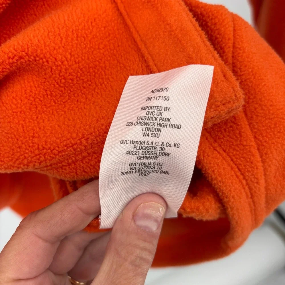 Belle by Kim Gravel Fleece Shacket Womens XL Orange EUC Button Front Utility